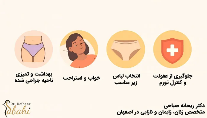 مراقبت های عمومی بعد از جراحی لابیاپلاستی